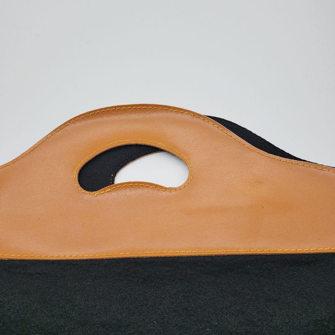 GUCCI オールド グッチ　フェルト カーフ レザー ハンドバッグ