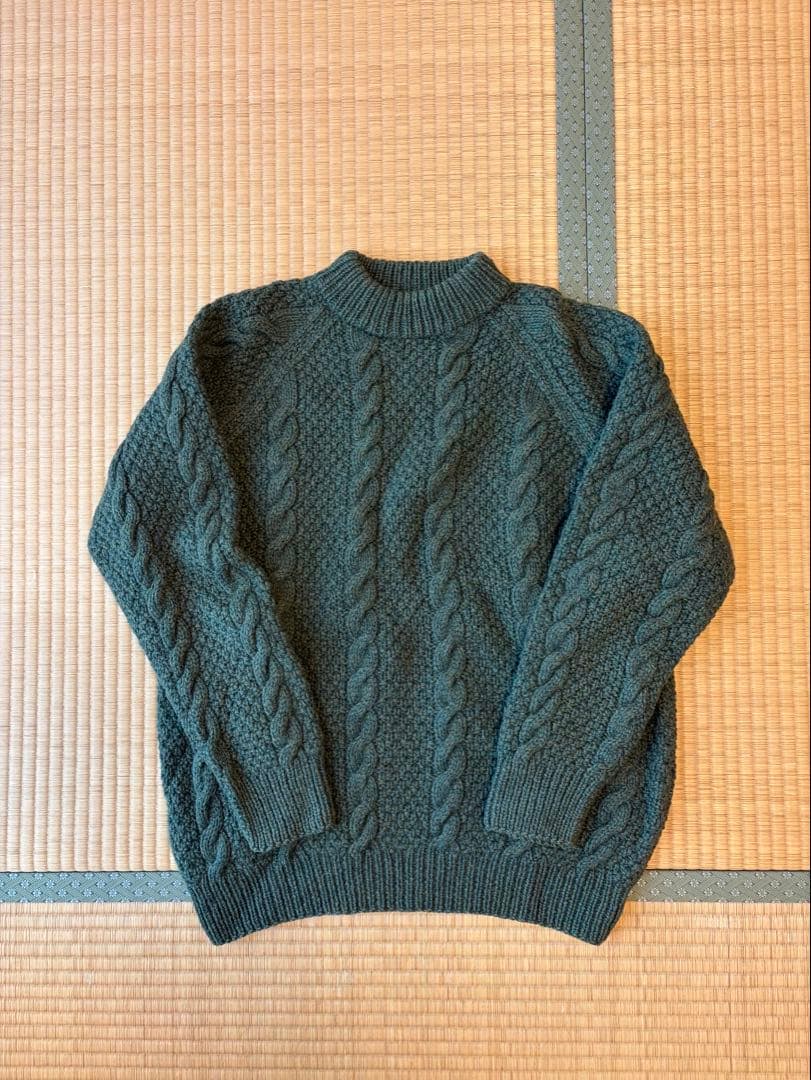 ポールスミス ジーンズ　ダークグリーン ケーブル編み ニットセーター
