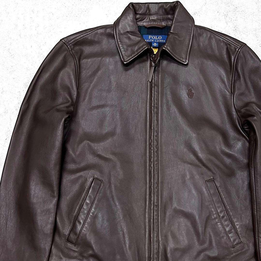 専用！極美品 QRタグ ポロラルフローレン レザージャケット スウィングトップ