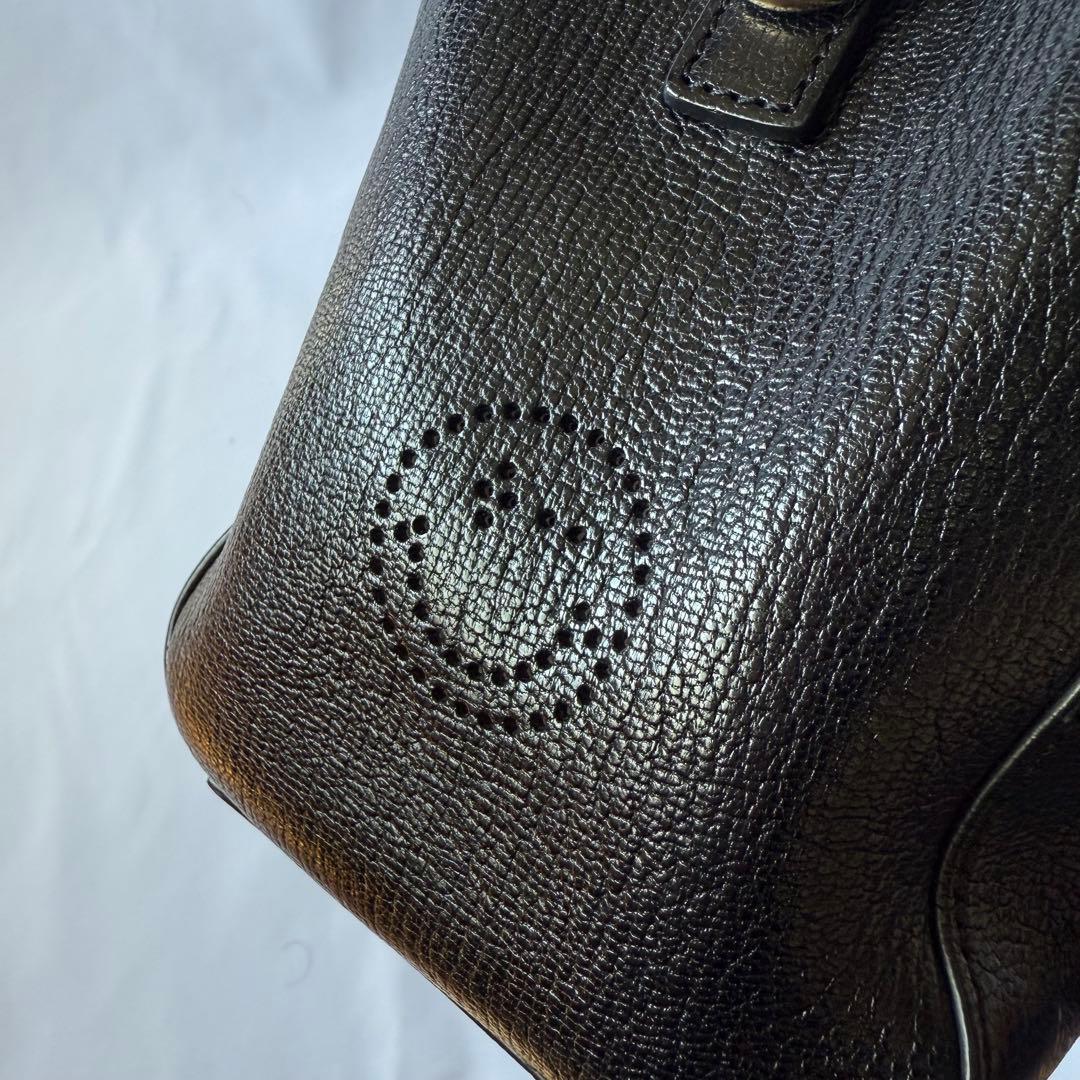 ANYA アニヤ 2way スマイリー パンチング ショルダー ハンドバッグ 黒