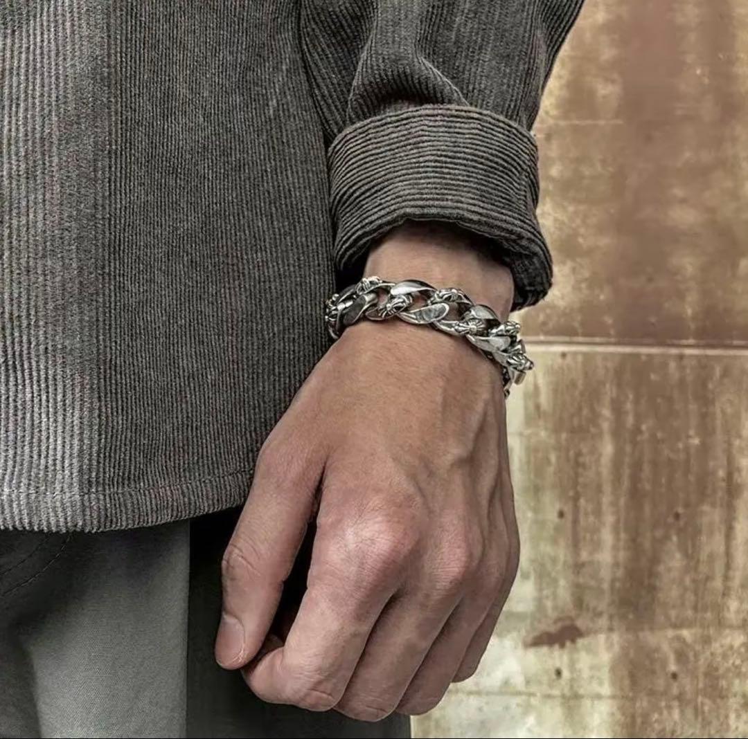 み*と様 Chrome Hearts シルバー リンクチェーン ブレスレット ク