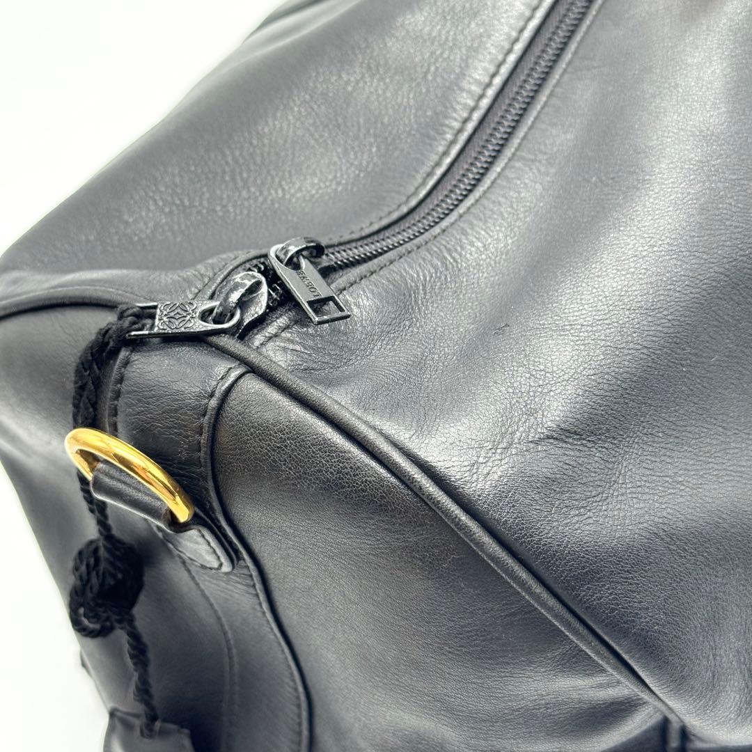 美品 ロエベ ボストンバッグ 2way アナグラム アマソナ50 大容量 黒