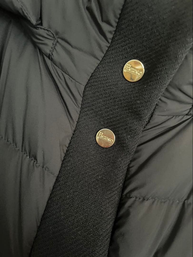 ヘルノ　レディースダウン　ウール　42 ネイビー