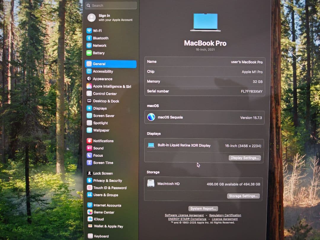 MACBOOK PRO M1 16インチ　32GB 512GB 充電回数:２回