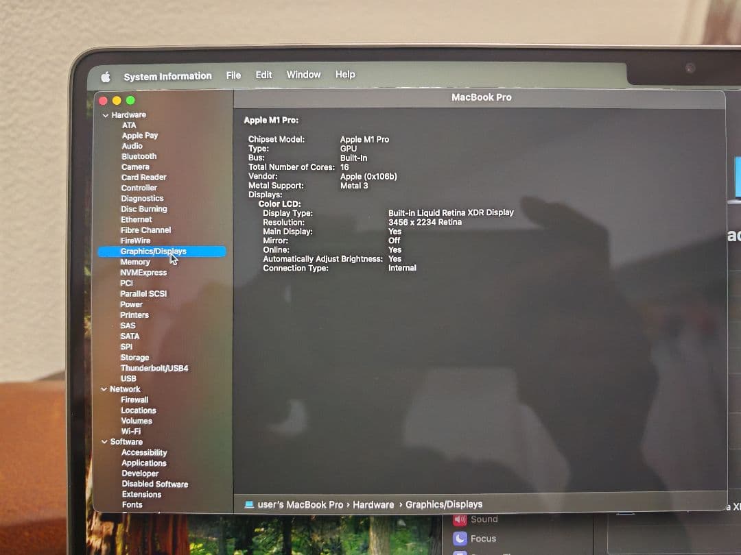 MACBOOK PRO M1 16インチ　32GB 512GB 充電回数:２回
