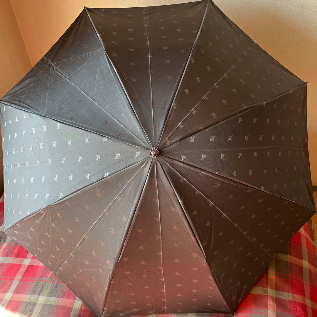 美品♪ バーバリーBurberry ホースマーク柄　折り畳み傘　ブラック