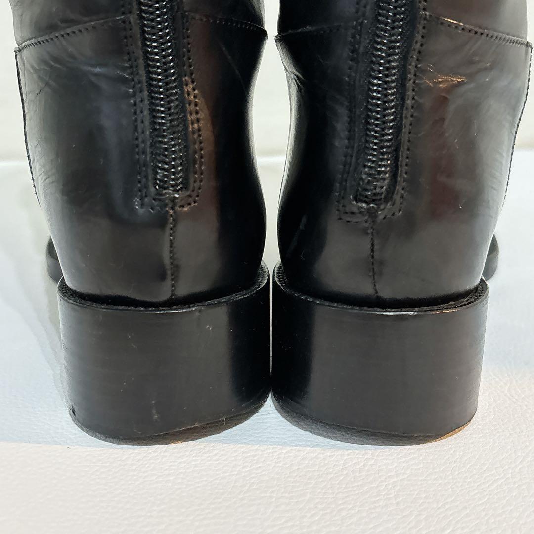 サルトル レザー ロングブーツ 黒　茶色　バイカラー ジョッキーブーツ 35