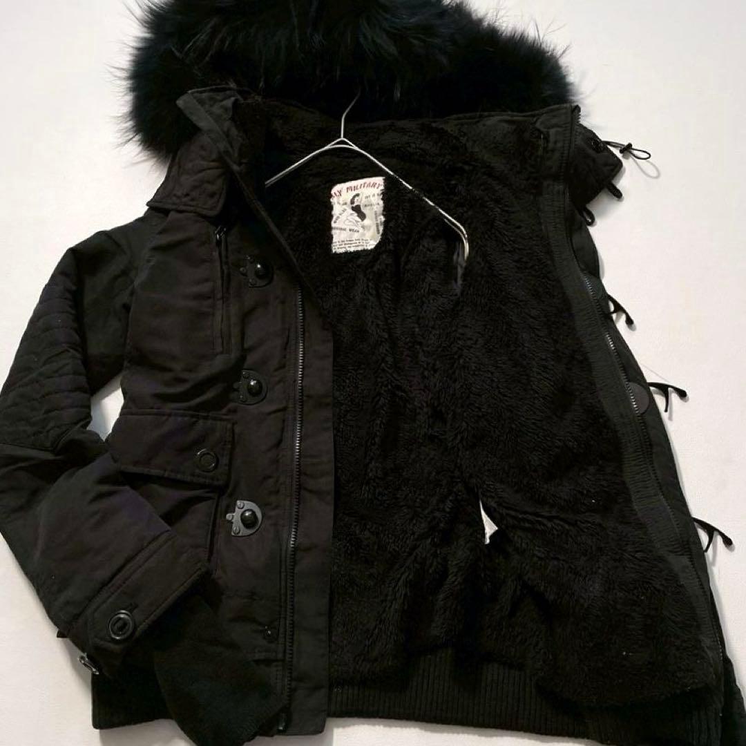 【希少00s】SLY　y2k N-3B グランジ ショートモッズコート 黒