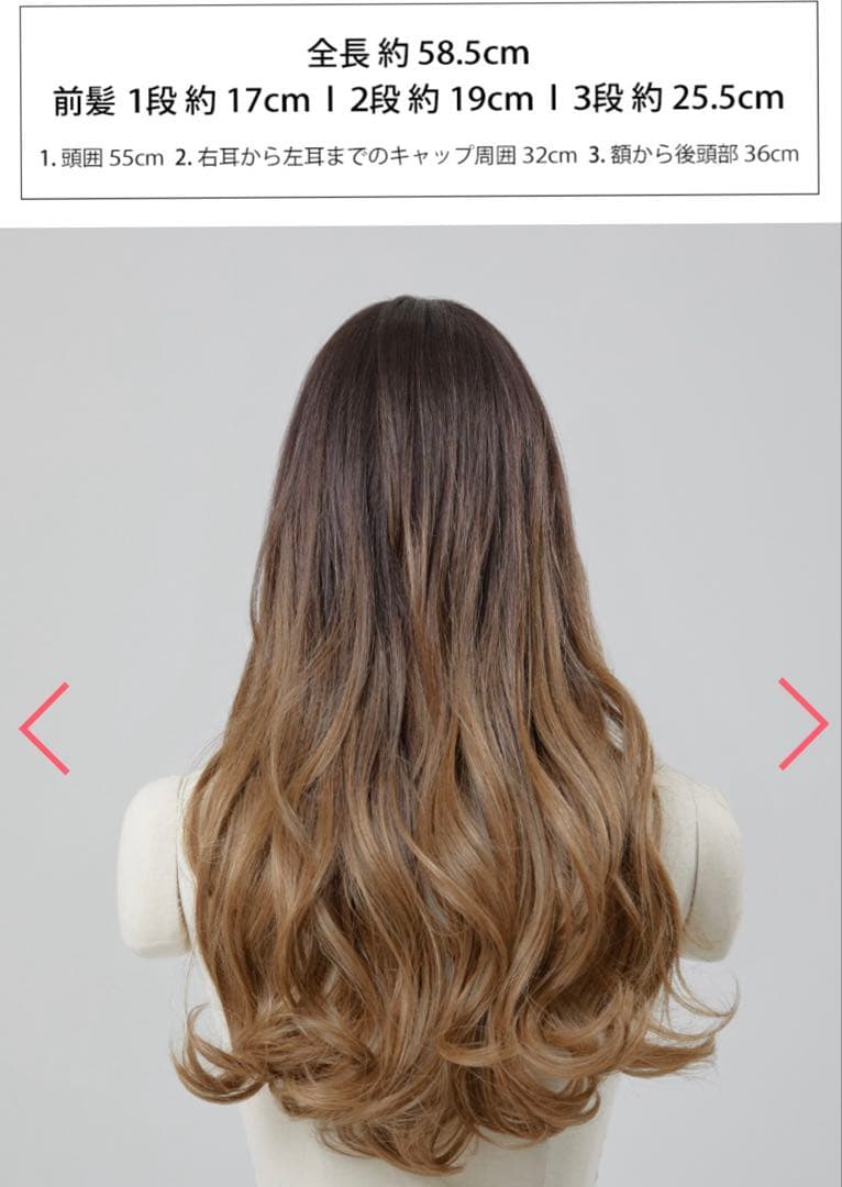 PINKAGE ピンクエイジ　オンブレグレース ロングウェーブ（モースト原糸）