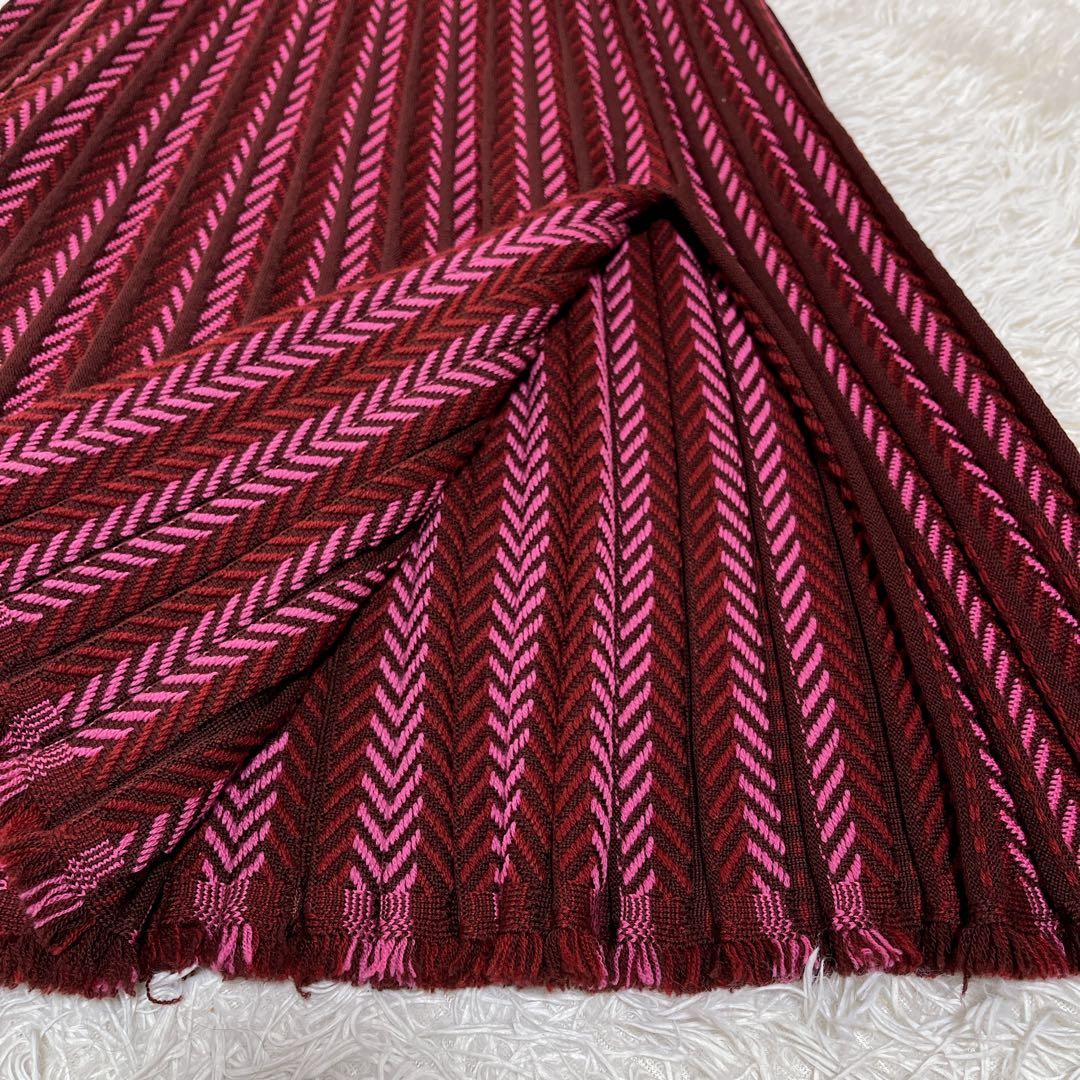 【美品】molli フランス製 ウール100％ ニットスカート M エレガント