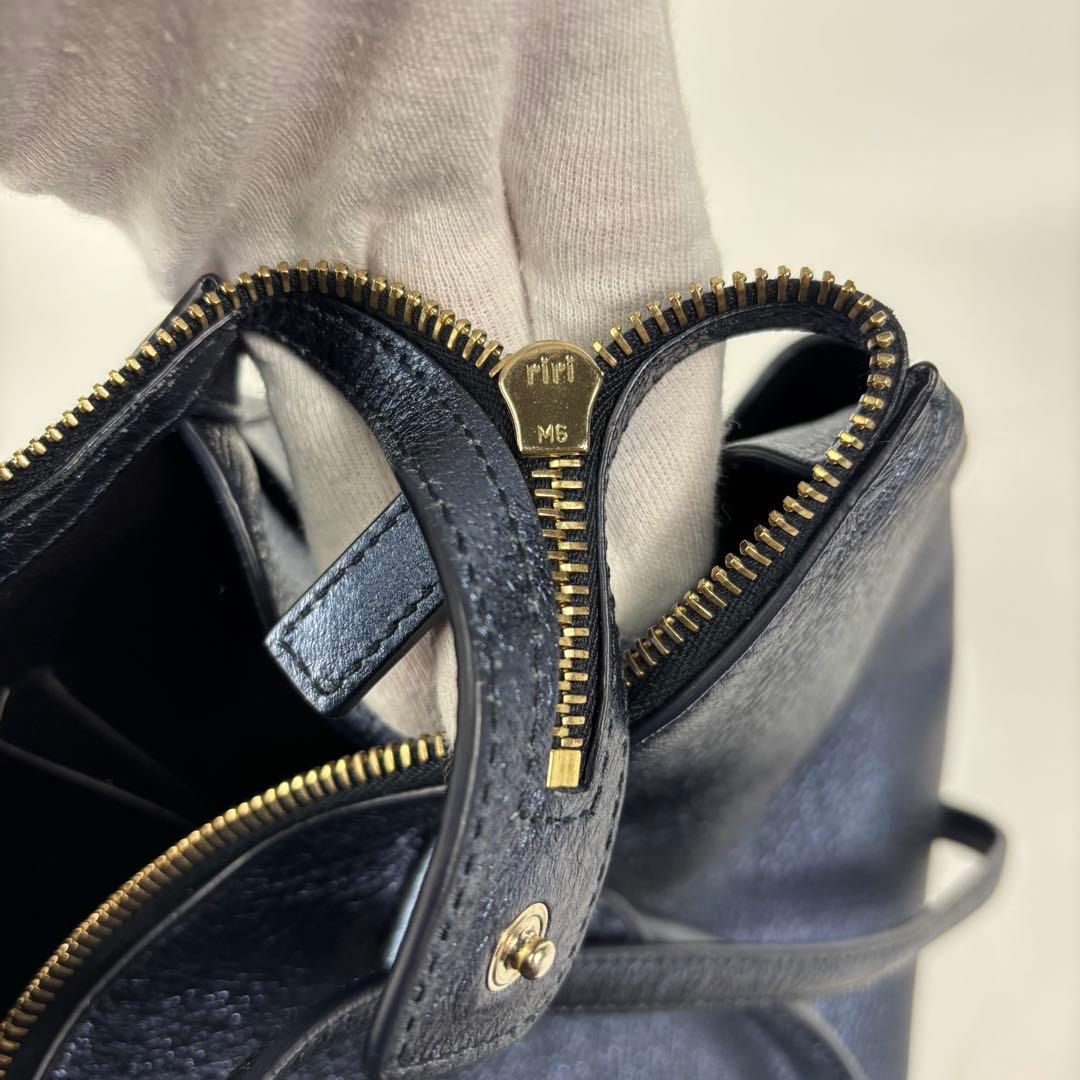 専用サンダー ハンドバッグ 2way ショルダー 3室 ブルー