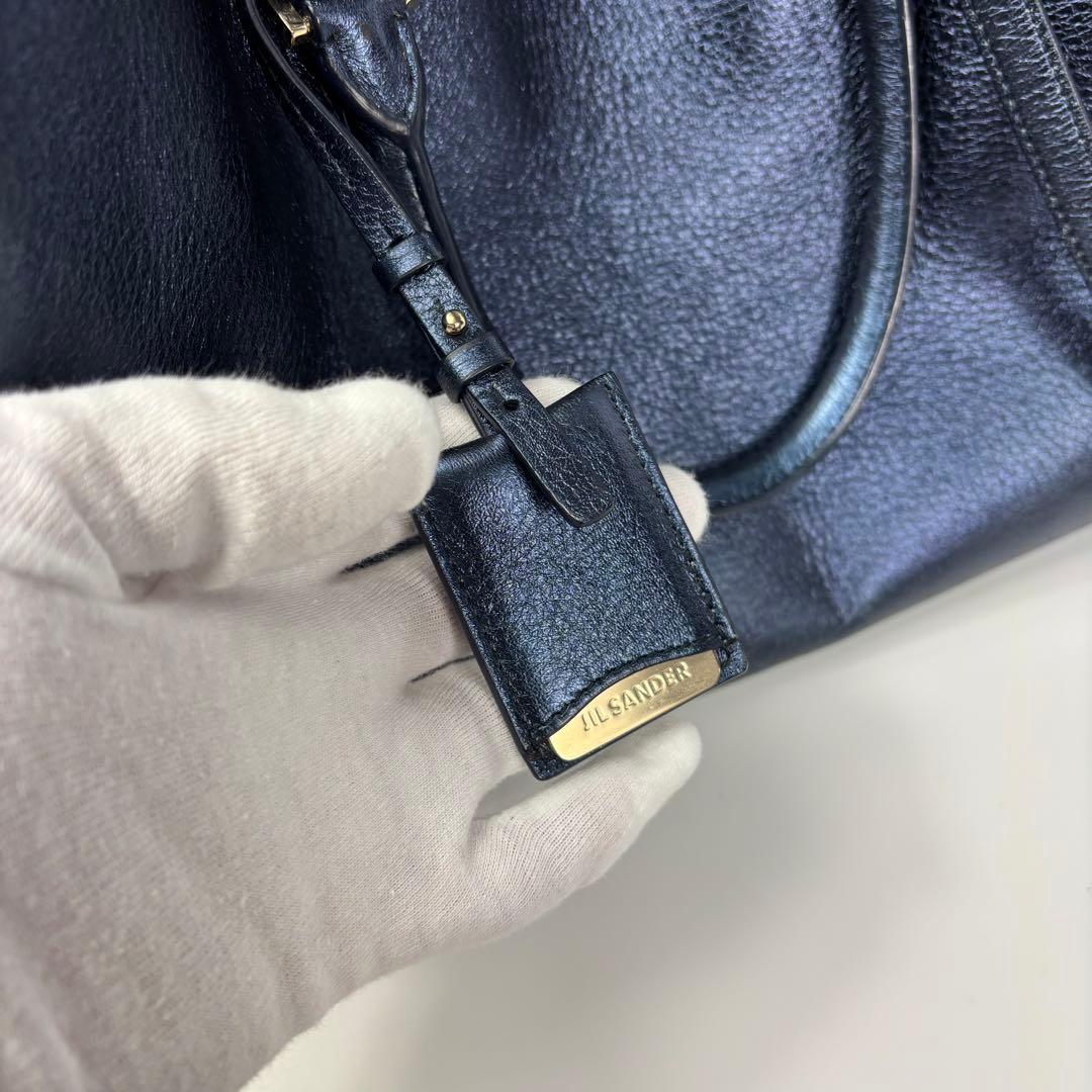 専用サンダー ハンドバッグ 2way ショルダー 3室 ブルー