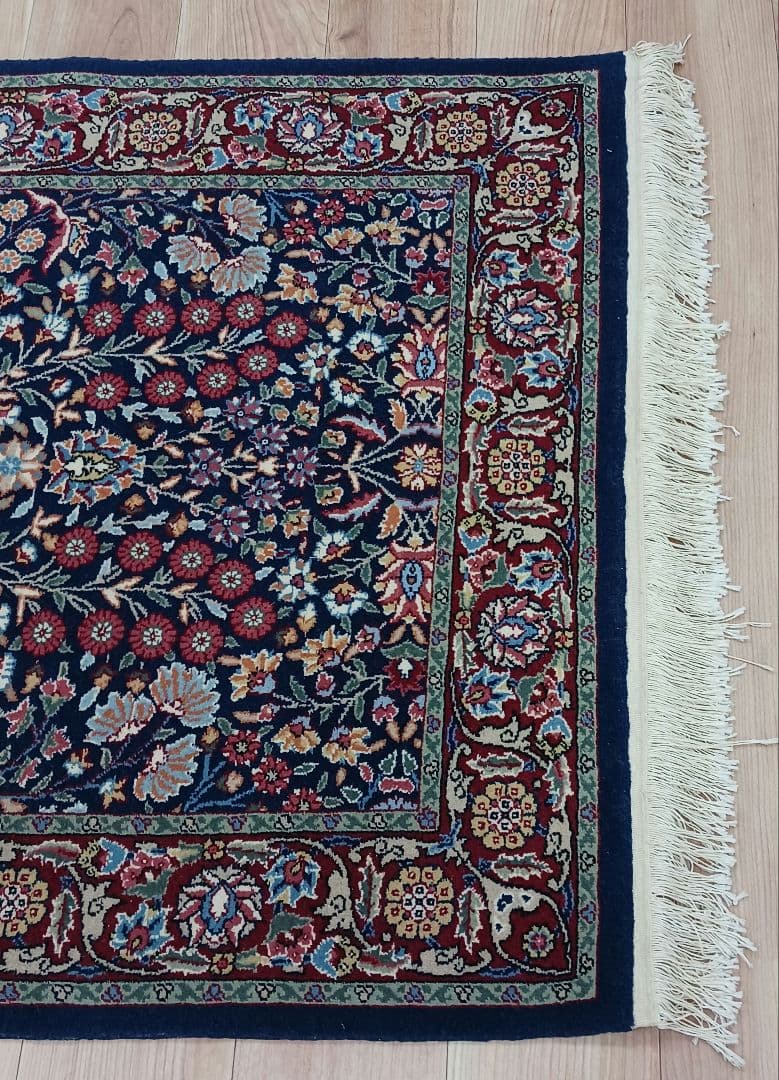 Y3136 トルコ ヘレケ絨毯 ウール 手織 ヘレケサイン 120×93㎝