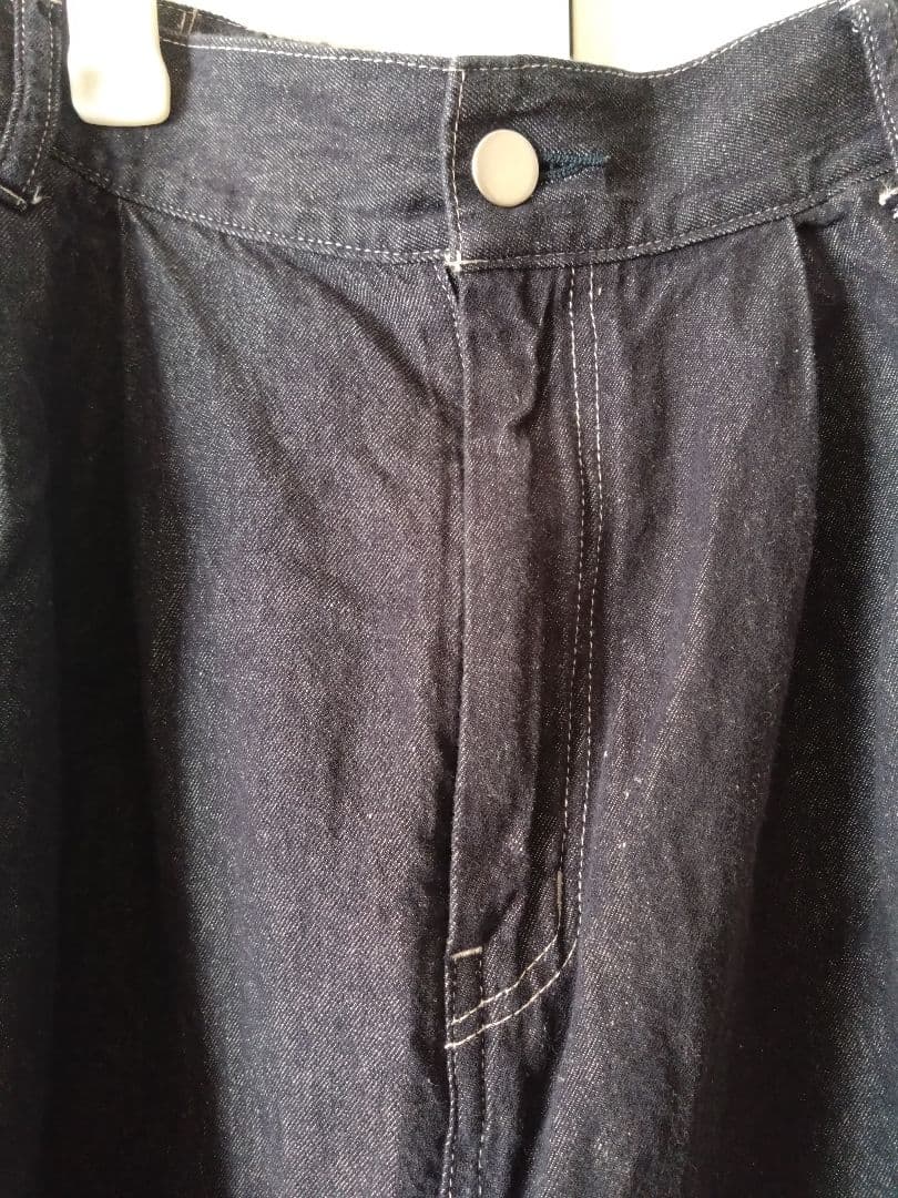 ネルすけ★yuni ユニ コットンリネン　デニムテーパードパンツ