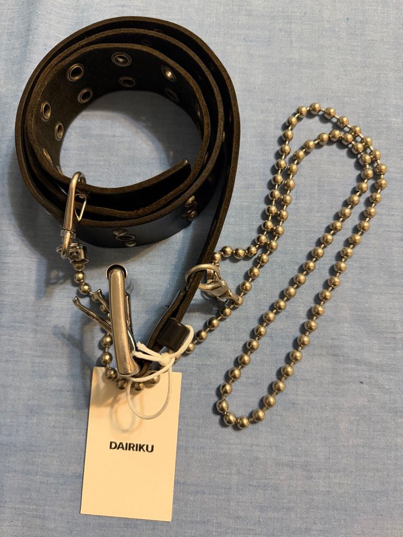 DAIRIKU 22aw スタッズレザーベルト ウォレットチェーン付き