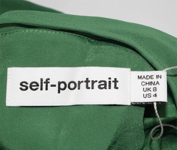 n*r様 セルフポートレイト ワンピース シフォン レース グリーン UK8 未