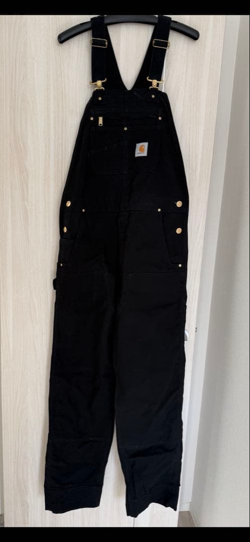 【ほぼ未使用】Carhartt カーハート オーバーオール ブラック 34×34