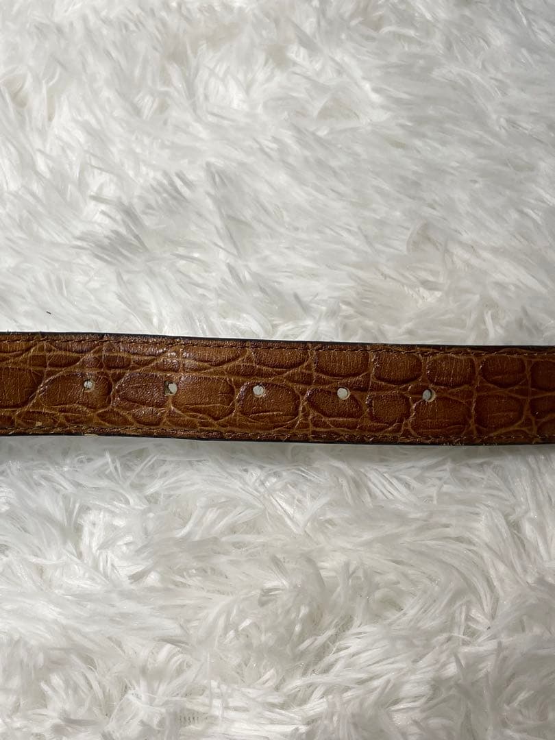 VERSACE ヴェルサーチ 型押しレザーベルト ブラウン 本革　幅3cm