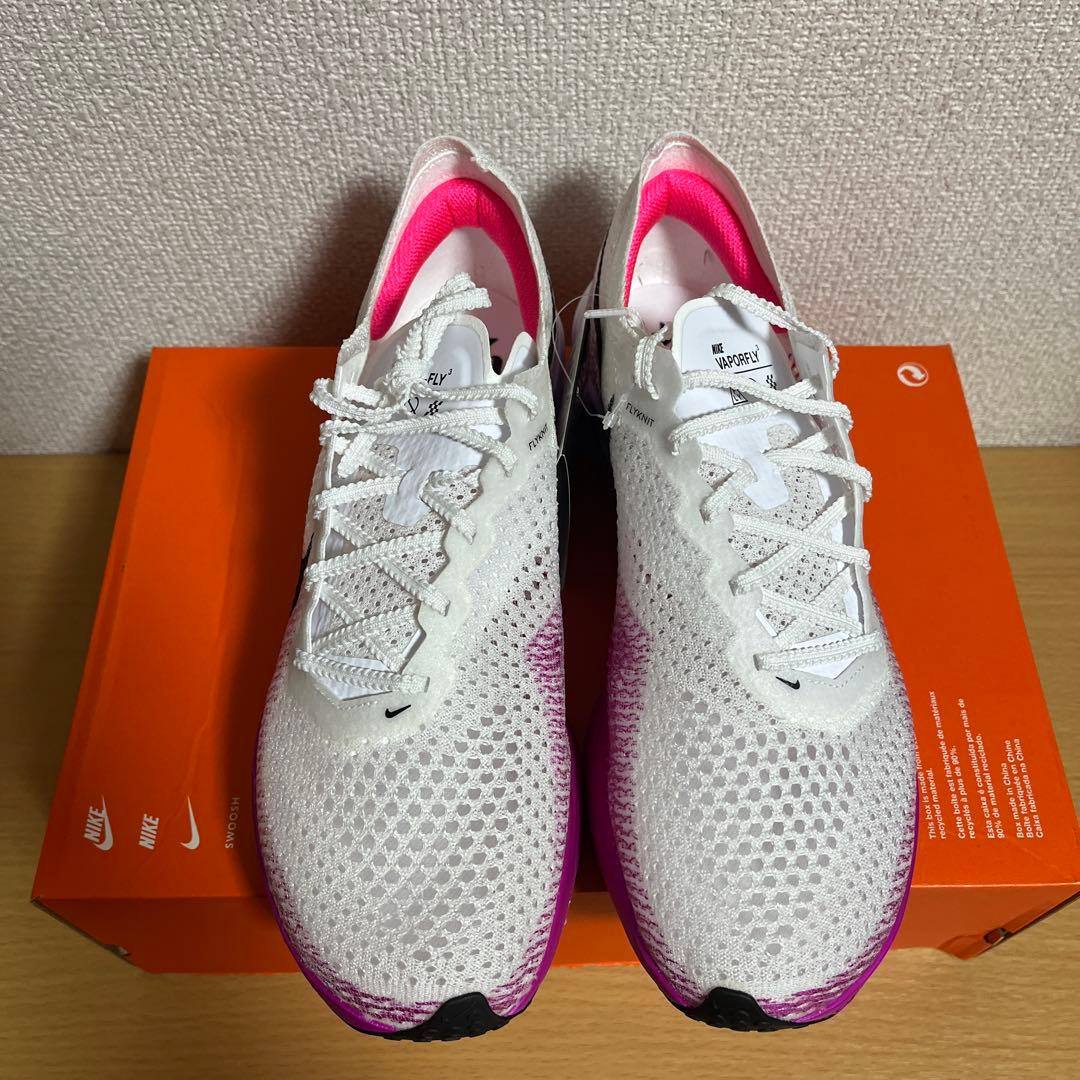 新品 W ZOOMX VAPORFLY NEXT% 3 白紫 24cm