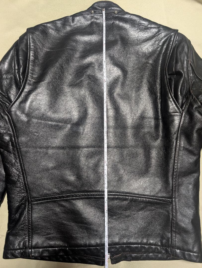 FIDELITY ブラック シングルライダースジャケット ヴィンテージ 茶芯