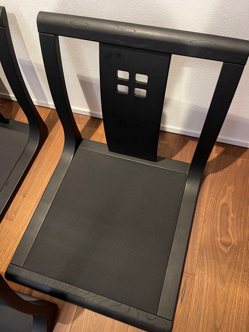 hikari 光製作所 木製座椅子 黒和モダン 旅館　和室　三脚セット