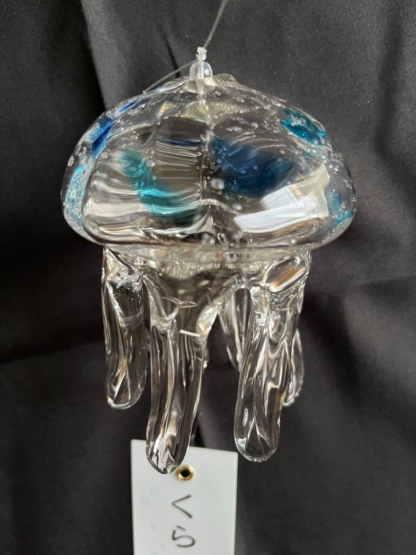 【新品】タクグラス TAKU GLASS 弥彦クラフト　クラゲ風鈴　クリアブルー