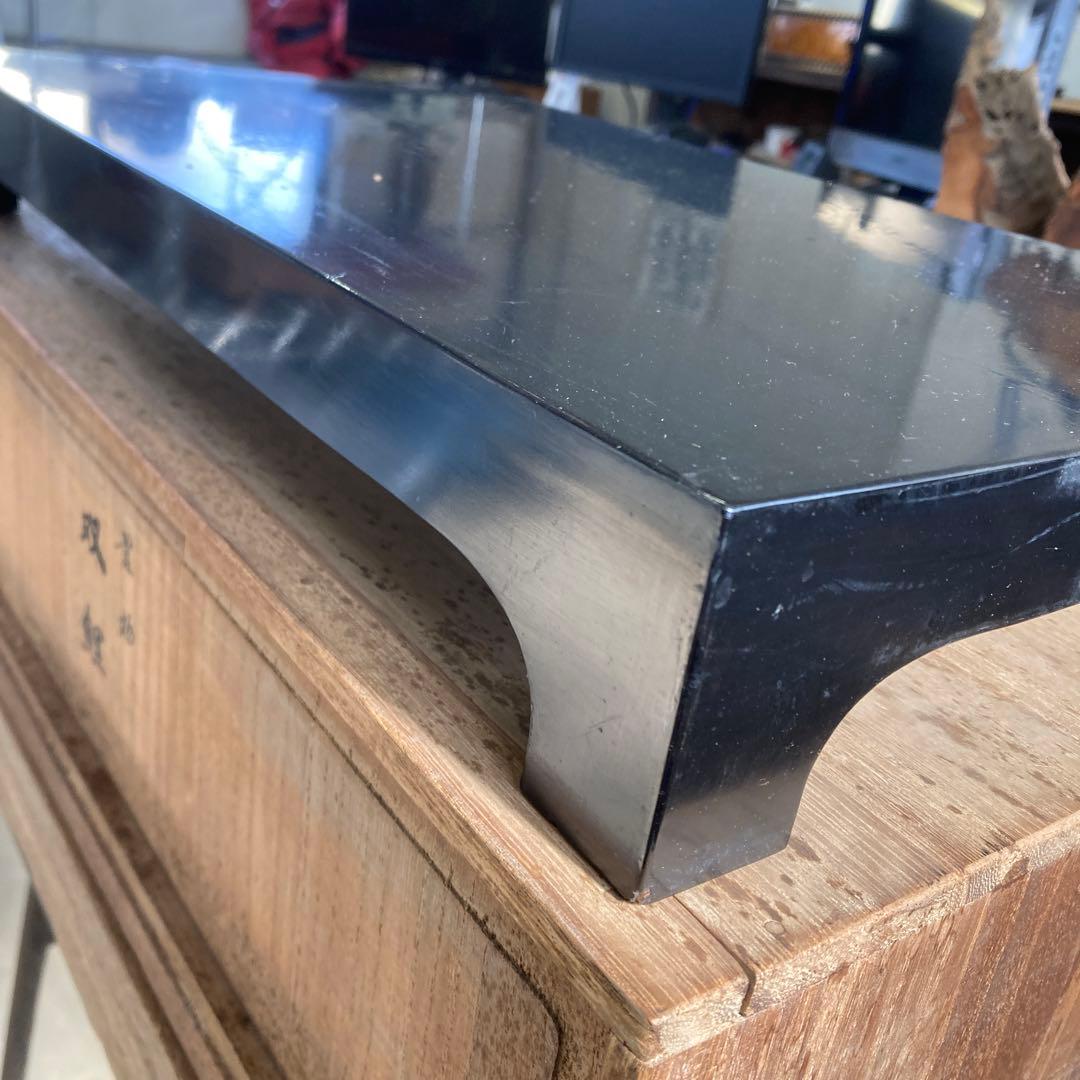 私*座様 希少 金工師 堀晴伸 造 双鯉 銀鯉 漆器台 木箱付き