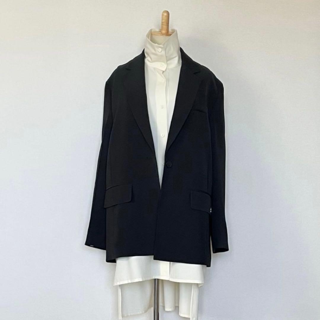 CABaN ウールツイル ハイネックロングシャツ S