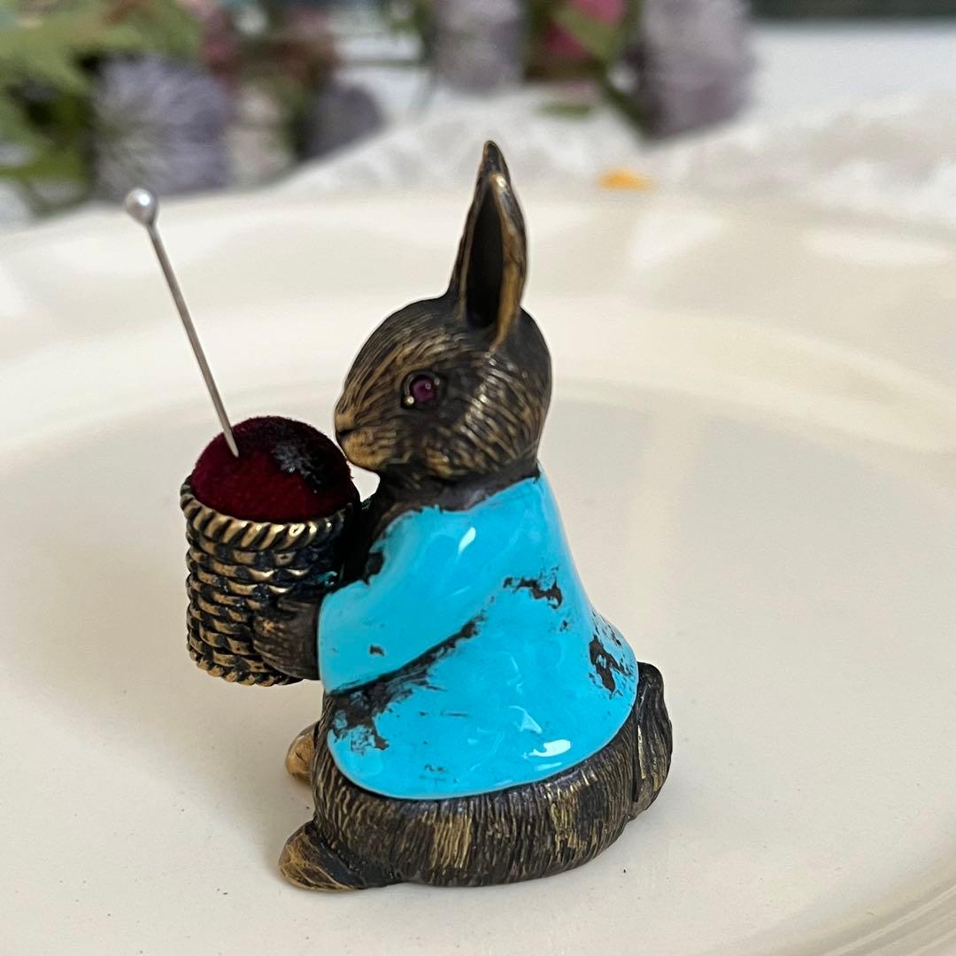 ピンクッション　針山　うさぎ　アンティーク　ヴィンテージ　ビンテージ