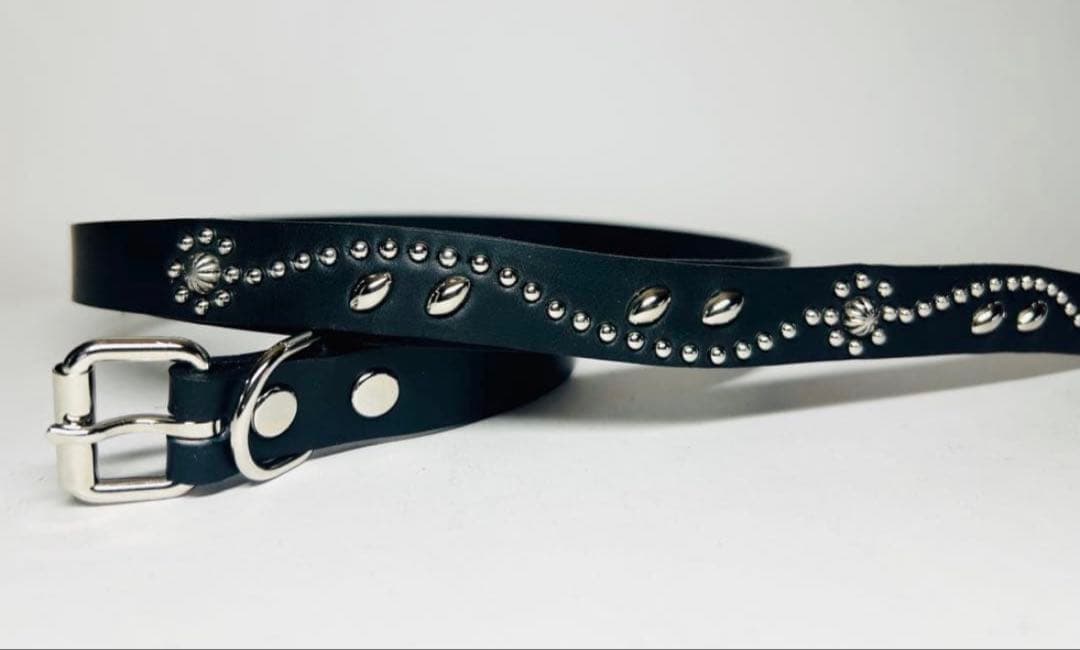 【新品未使用】スタッズナローベルト18mm幅 ダブルリーフhtcナロー好き