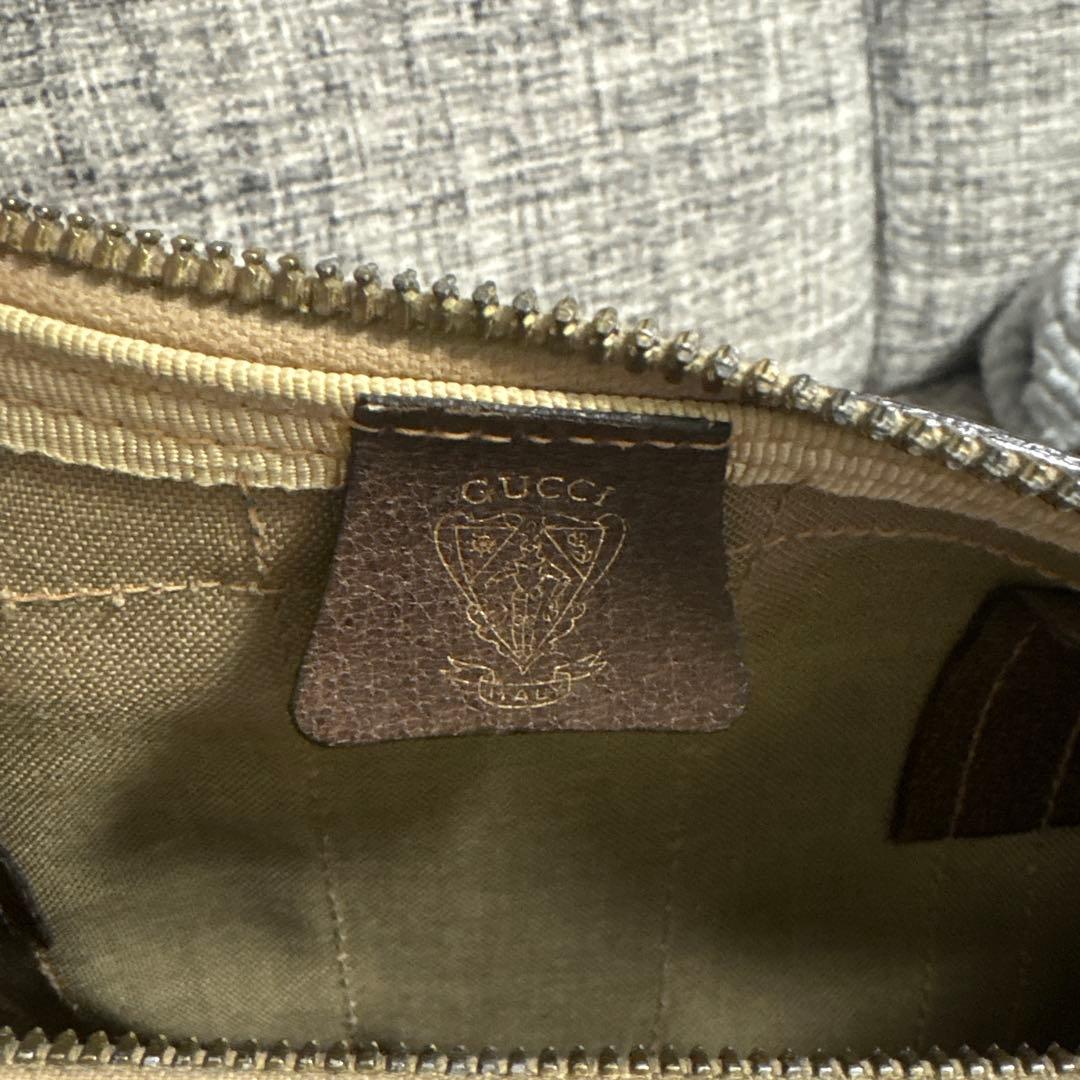 GUCCI オールドグッチ GG柄シェリーライン ミニボストンバッグ ブラウン