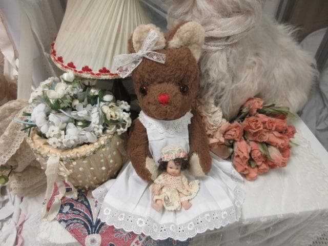 優しいベビーシッター　アンティークベア　フランス☆　テディベア　ミニョネット付き