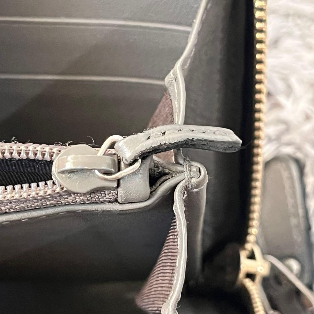 GUCCI マイクロシマ　ラウンドファスナー　グレー　長財布　メンズ　レディース