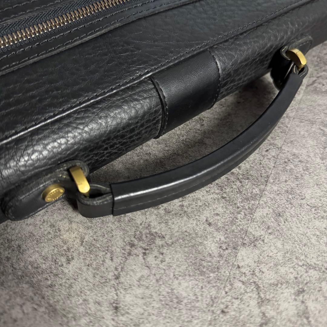 【美品】Burberry's ダレスバッグ　レザー　ビジネス　裏ノバチェック　黒