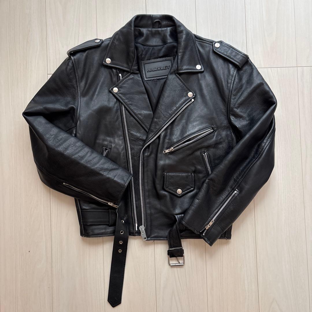 ナ*ホ様 ハーレー レザージャケット ライダース 本革 ブラック 黒 Harle