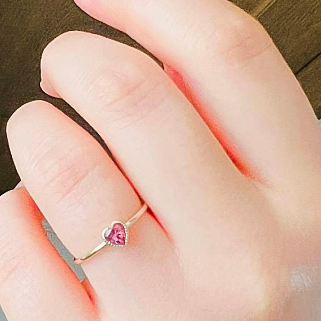 A•D•A k10 YG ハート ルビー リング　　8号