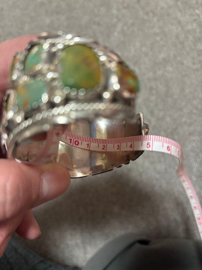 スターリングシルバー バングル　時計 ナバホ族　ターコイズ