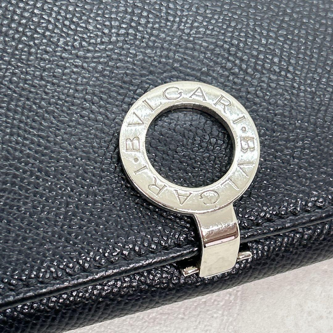 美品✨ブルガリ BVLGARI ロゴリング 長財布 ブラック 黒 シルバー金具