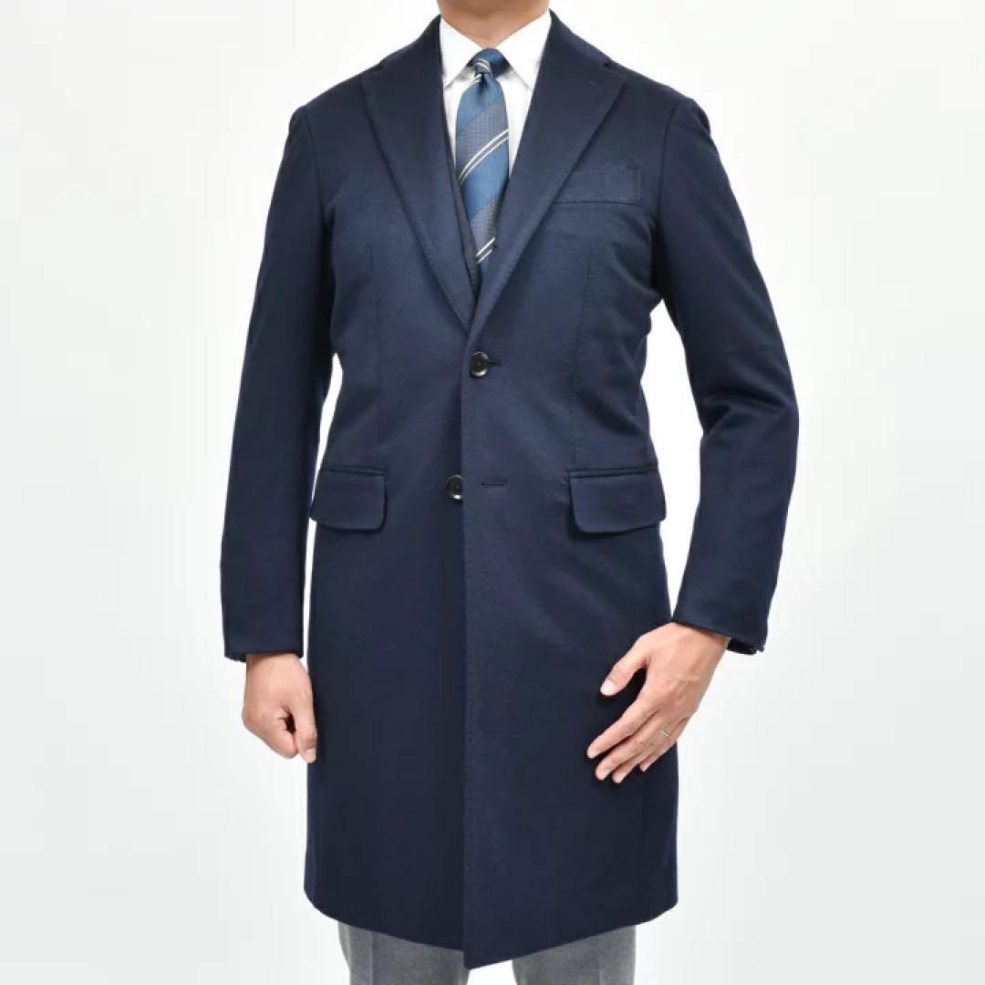 guji（グジ）カシミアフランネルソリッドチェスターフィールドコートロロピアーナ