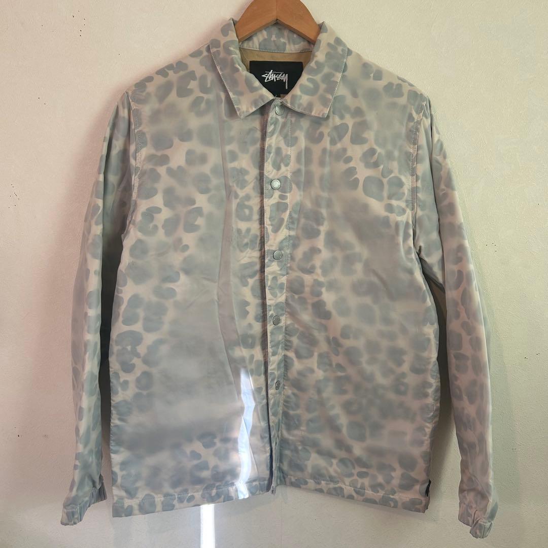 l*様 野*宿様 【最終値下】Stussy レオパード柄 コーチジャケット