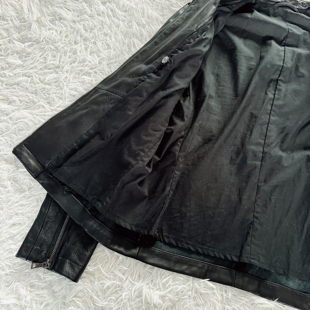 【EPOCA UOMO】シングルライダース 羊革 ブラック 46サイズ