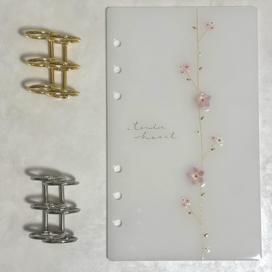 ✨ピゾ✨A6 アクリルレジンバインダー　リング付き　韓国　貯金