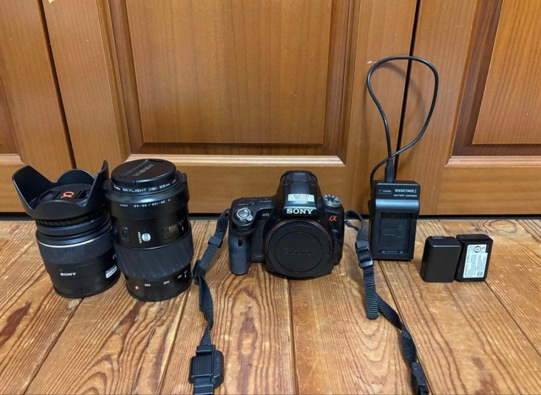❤️最終値下げ！バッテリー2個付き！❤️SONYα55ダブルレンズセット早い者勝ち❗️