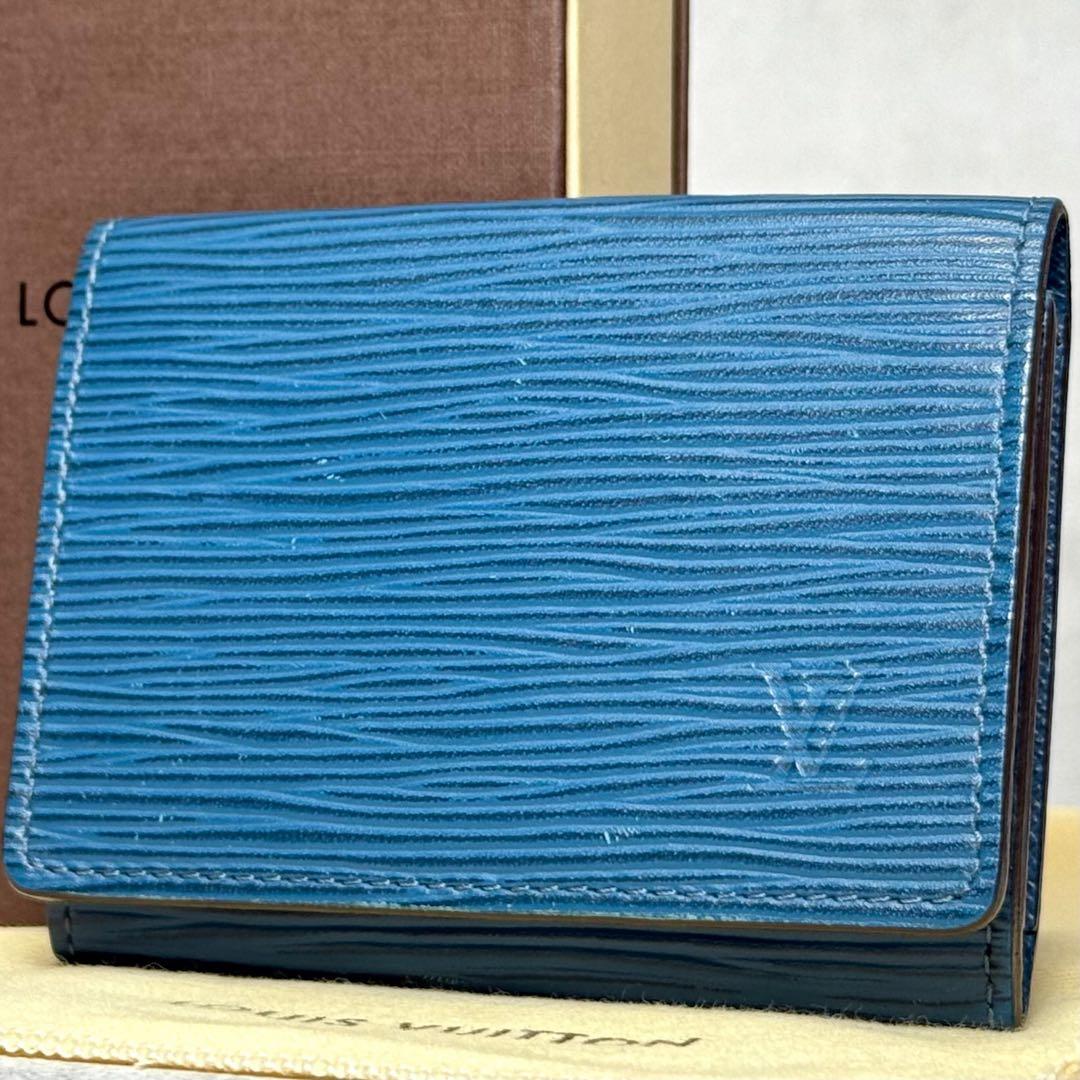 超美品 ルイヴィトン エピ ブルーセレスト アンヴェロップカルトドゥヴィジット