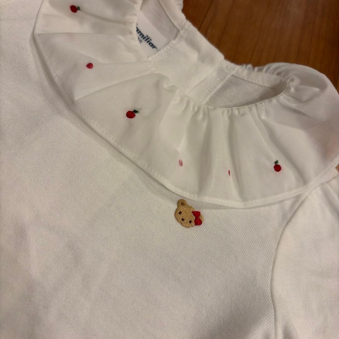 ファミリア　ワンピース　ブラウス　赤チェック