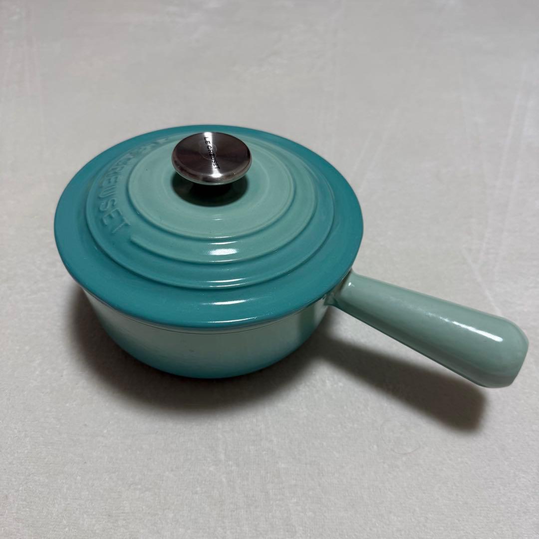 ル・クルーゼ ミルクパン ソースパン 鍋 16cm ブルー ミント 美品