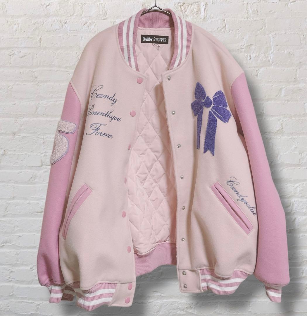 キャンディストリッパー スタジャン ブルゾン ピンク リボン 新品タグ無し