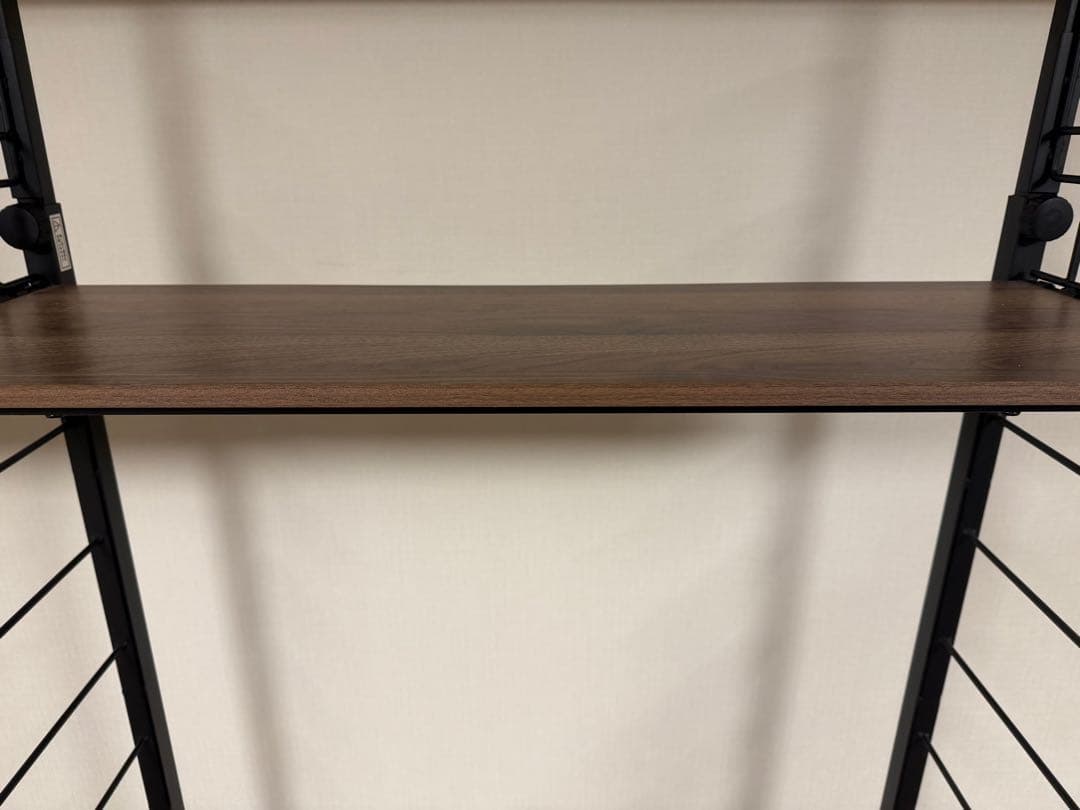 突っ張り壁面収納ワードローブNポルダ(ミドルブラウン)＋上段追加ユニット×3