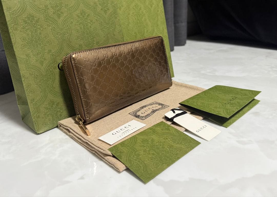 極美品‼️ GUCCI 長財布 グッチ ラウンドファスナー レザー