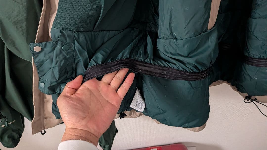 値下げ‼️SALOMON スノーボードジャケット L ベージュ　セット